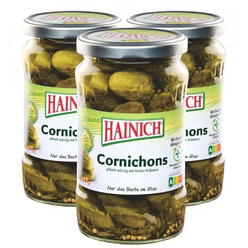Mini Pepinos Cornichons Hainich 330g Alemanha (3 Vidros)