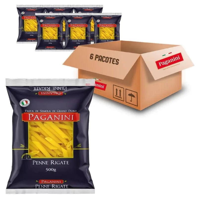 Kit 3 Macarrão Penne Rigate Paganini Grano Duro Italia 500g