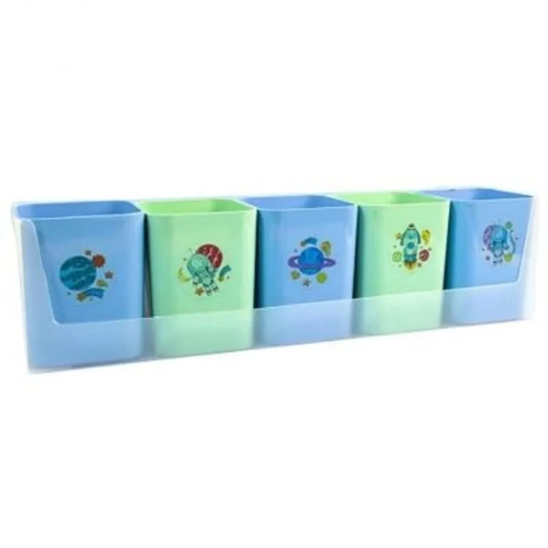 Organizador Mundo Da Lua 05 Porta Objetos Azul E Verde