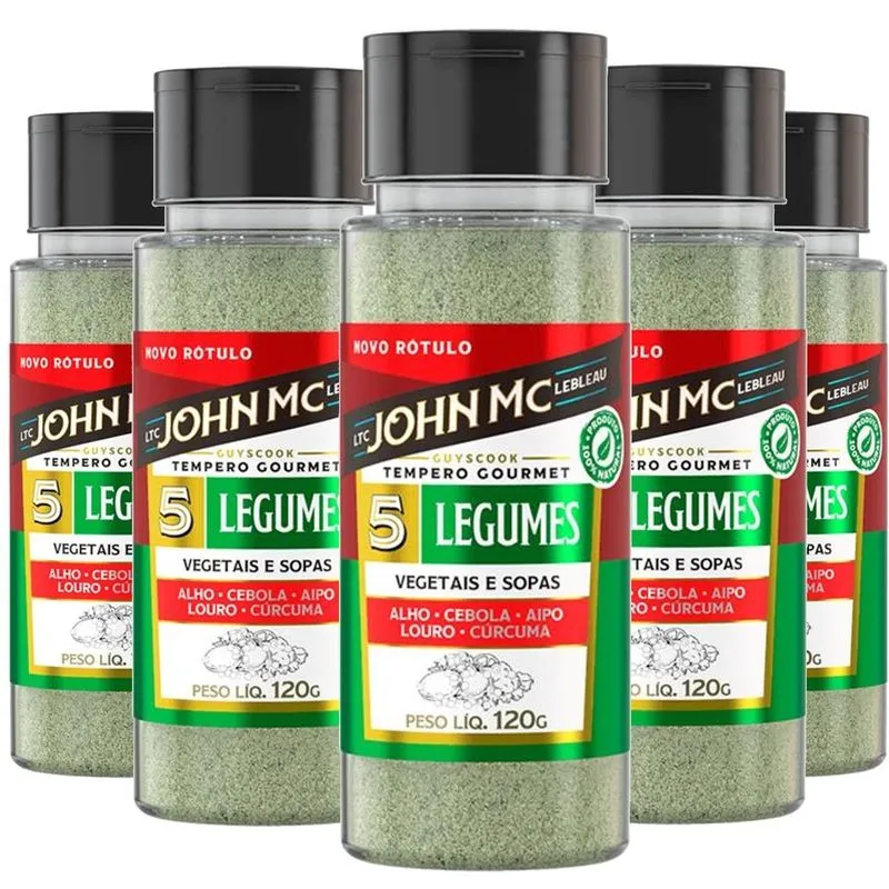 5x Tempero Gourmet Para Legumes John Mc 120g