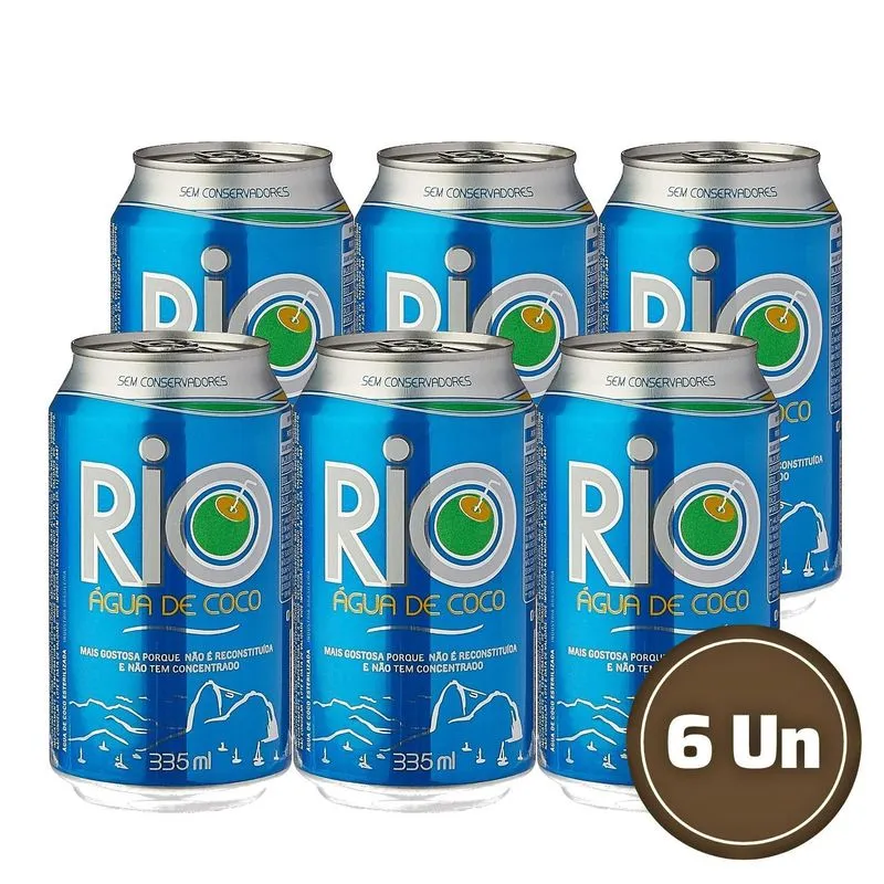 Água De Coco Rio Lata 335ml (6 Unidades)