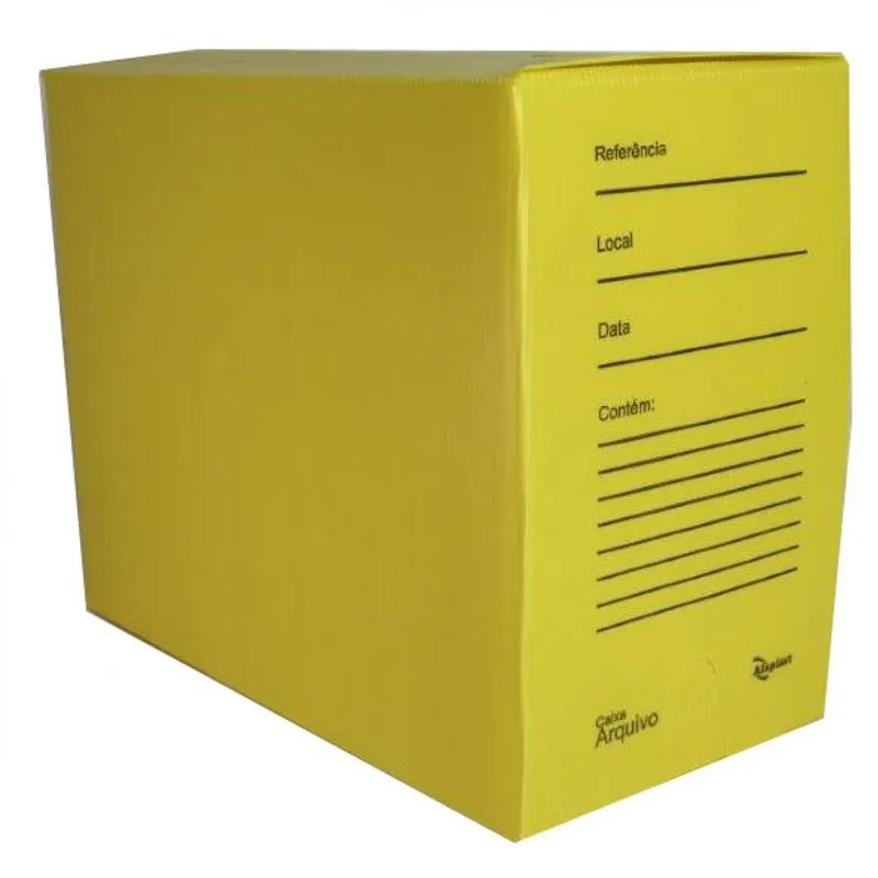 Kit c/ 5 Arquivo Morto Alaplast Prático Office Multionda Amarelo