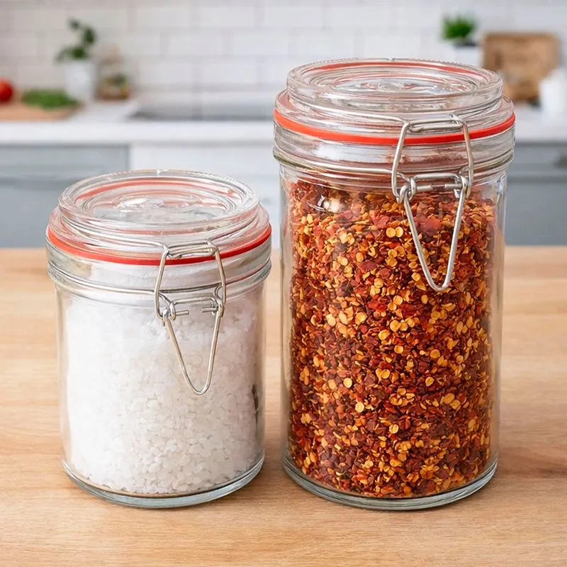Pote Hermético Mantimento Cozinha Vidro 300ml 750ml Kit 12pç