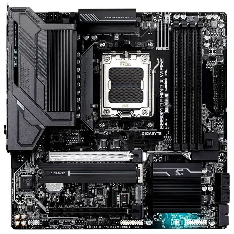 Placa Mãe Gigabyte B850M Gaming X Wi-Fi 6E com DDR5 Preto Micro ATX e RGB