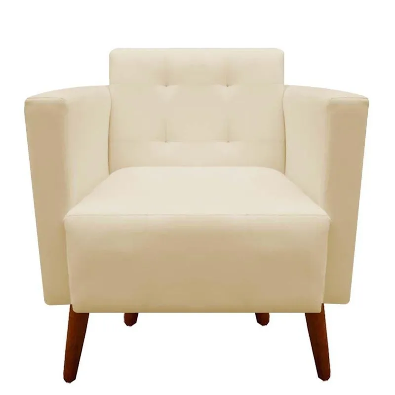 Poltrona Decorativa Isa Suede Bege