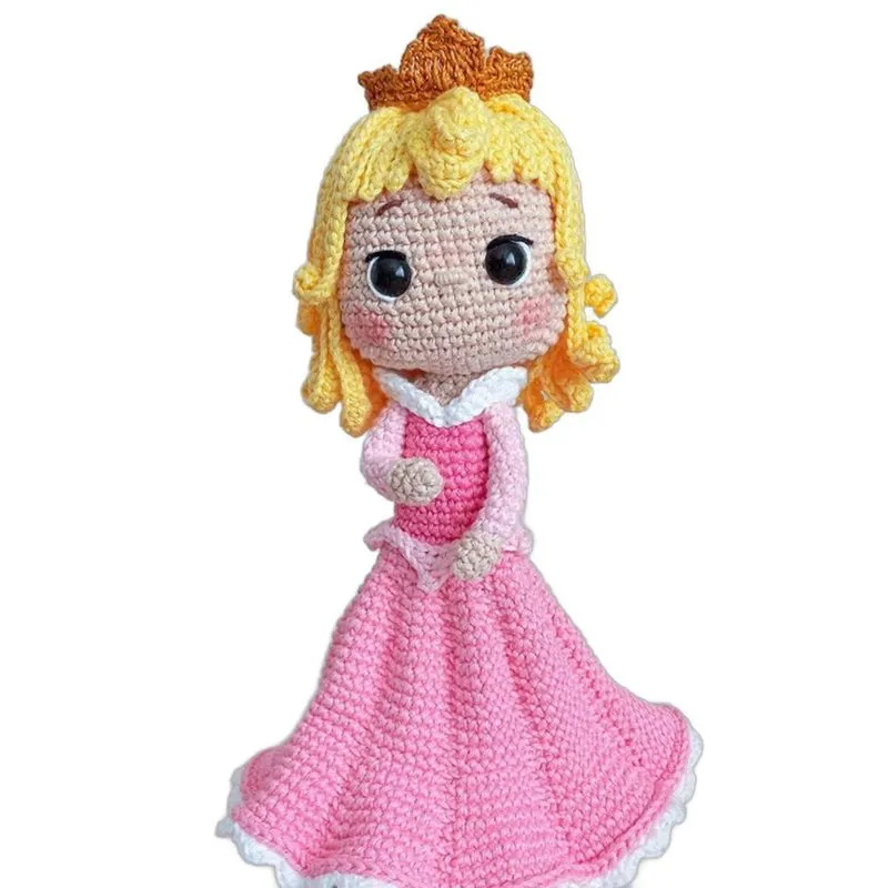 Amigurumi Princesa em Crochê Artesanal de Linha de Algodão Aurora 27cm Amigurumi Princesa Crochê Artesanal em Linha de Algodão Aurora