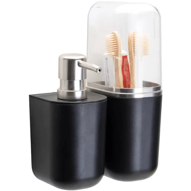 Conjuto para Banheiro c/ 02 Peças Prata e Preto - Linha Suspensa - Arthi