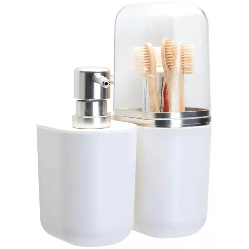 Conjuto para Banheiro c/ 02 Peças Prata e Branco - Linha Suspensa - Arthi