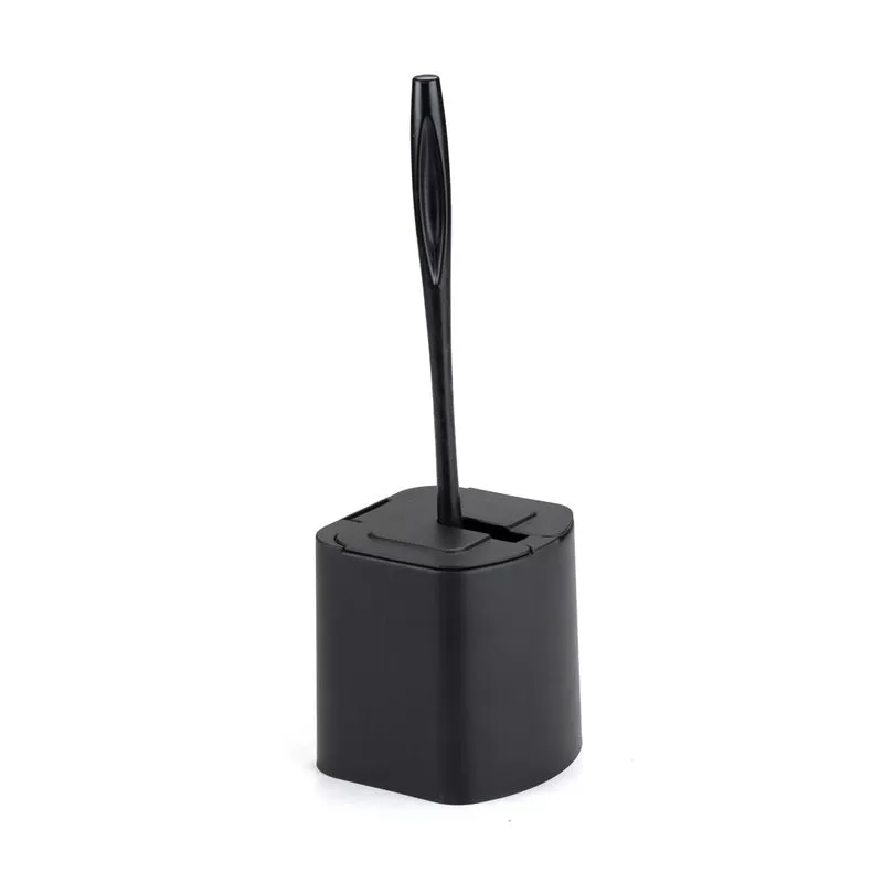 Suporte Com Tampa Articulável Quadrada E Escova Sanitária
