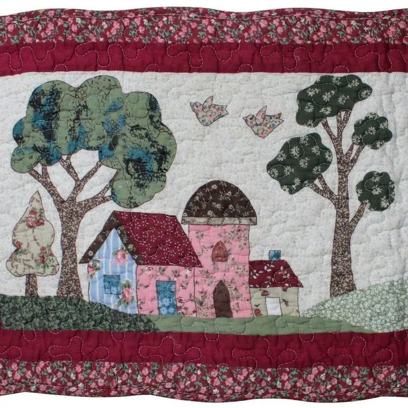 Tapete Patchwork Paisagem Do Campo 100% Algodão 2,40m X 41cm