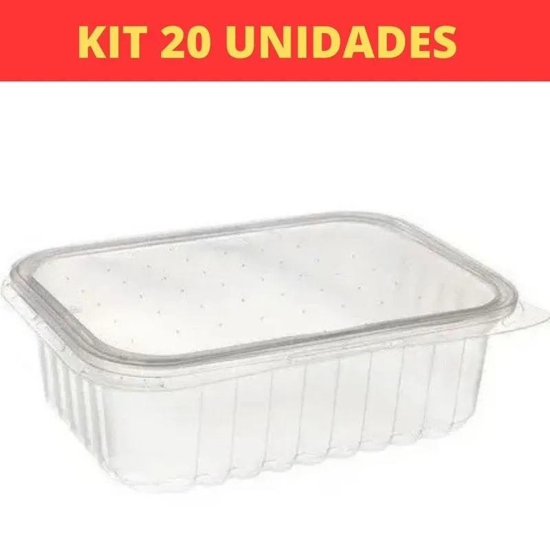 Kit Marmita Salada Plástico Pote Descartável 200ml - 20un