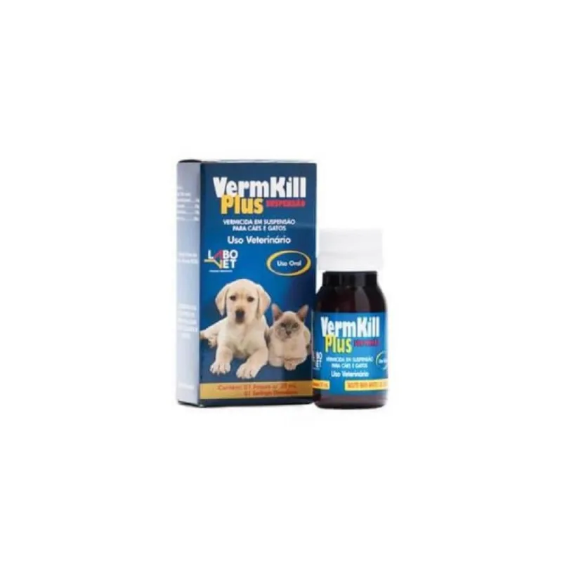 Vermkill Plus Supensão 20 Ml - Vermífugo Para Cães E Gatos