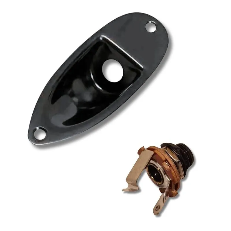 Kit Plate Jack P10 Strato Canoa + Jack Mono Curto Cjk 2