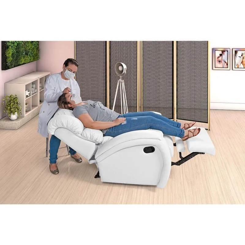 Poltrona Reclinável Imperial Zero Wall Corano Papai Lash Estética Cílios Mamãe Com Mocho