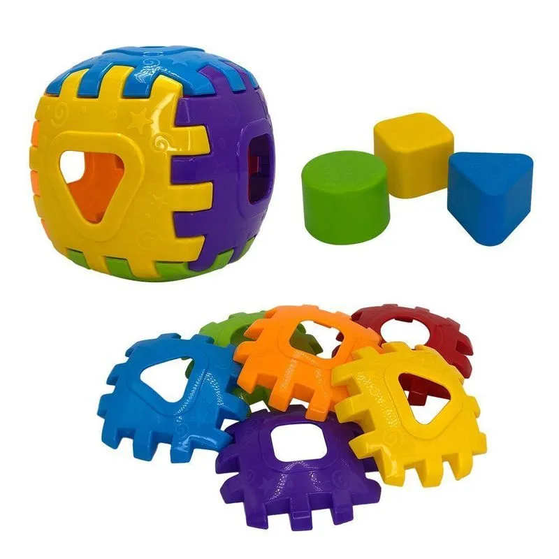 Brinquedo Educativo Infantil Cubo Didático Monta e Desmonta com 3 Peças de Encaixar para Bebê JP Brink Cubo Didático Monta e Desmonta com 3 Peças de Encaixar Brinquedo Educativo Infantil JP Brink