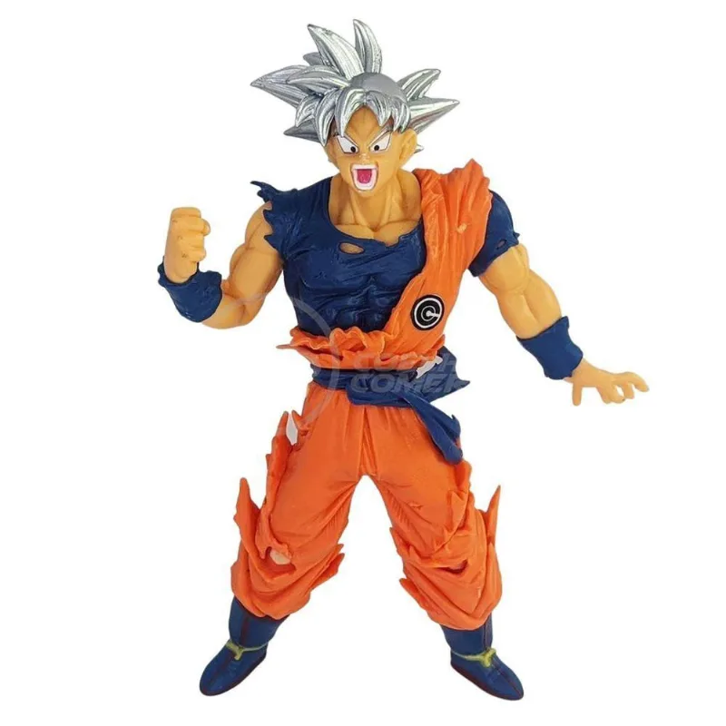 Boneco Goku Instinto Superior Branco Dragonball Z Super 20Cm