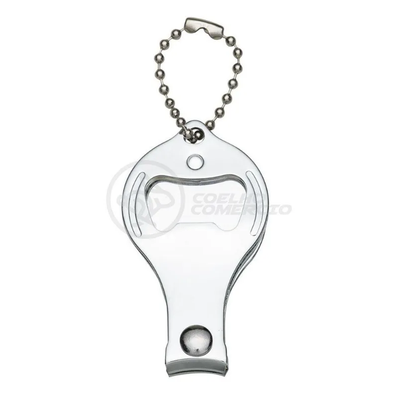 Cortador Unha Com Lixa Aço Inox Abridor Garrafa Redondo