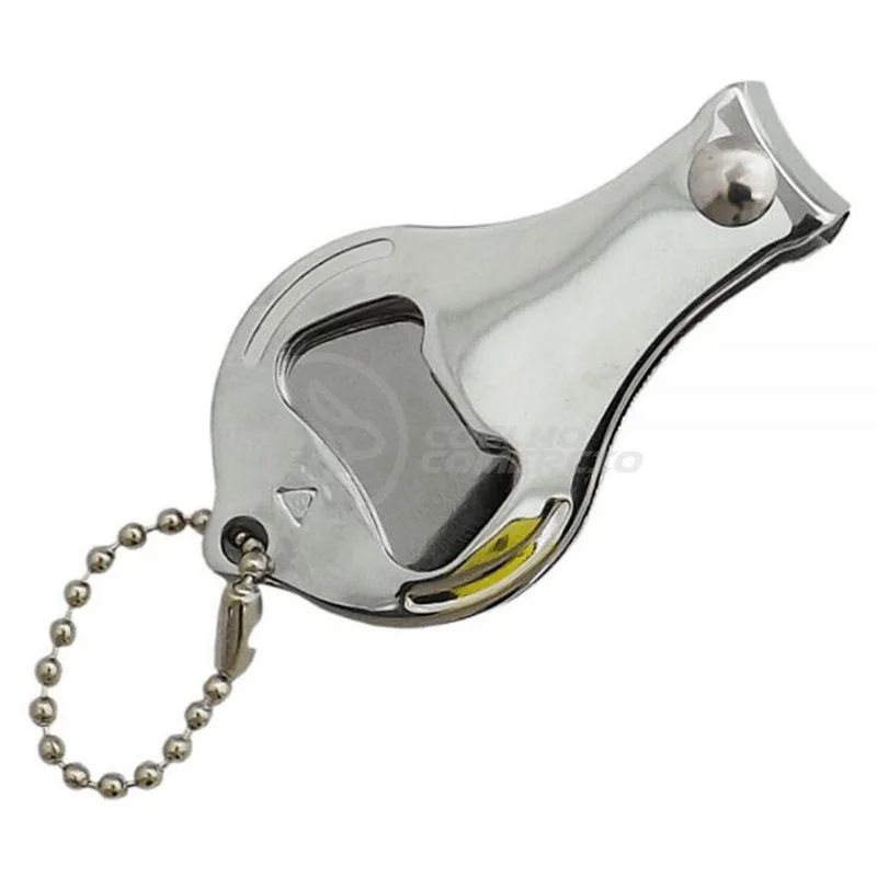 Kit 5 Cortador Unha C/ Lixa Inox Abridor Garrafa Chaveiro
