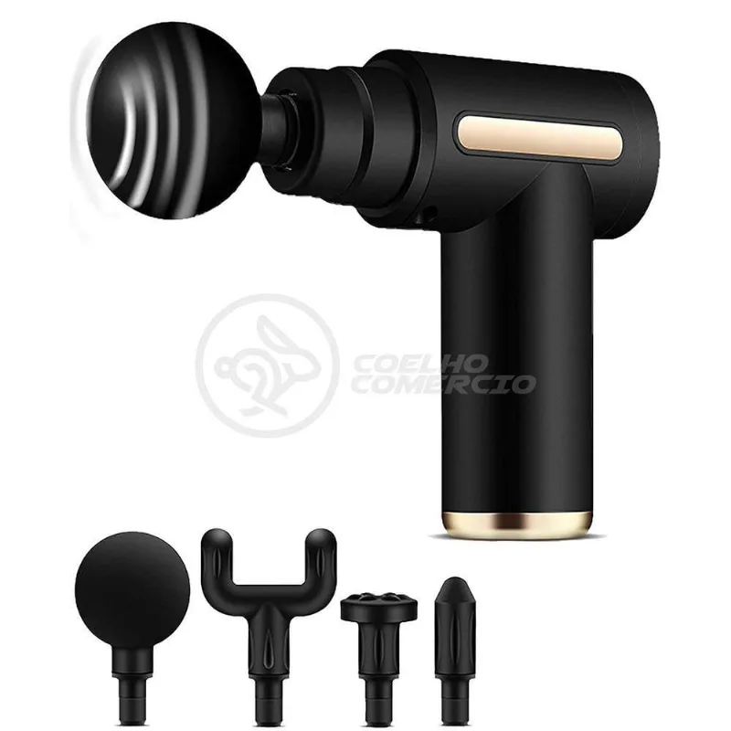Mini Massageador Muscular Facial Físico 6 Níveis Preto