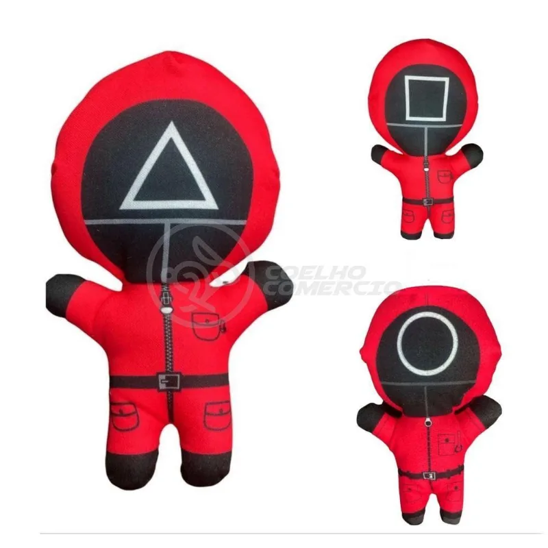 Boneco De Pelucia Squid Game Round 6 Vermelho 26Cm