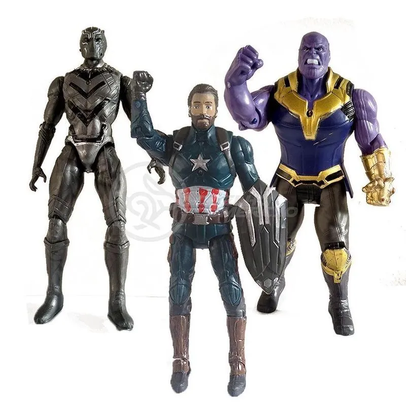 Kit Bonecos 17Cm Capitão America Thanos Falcão Pantera Negra