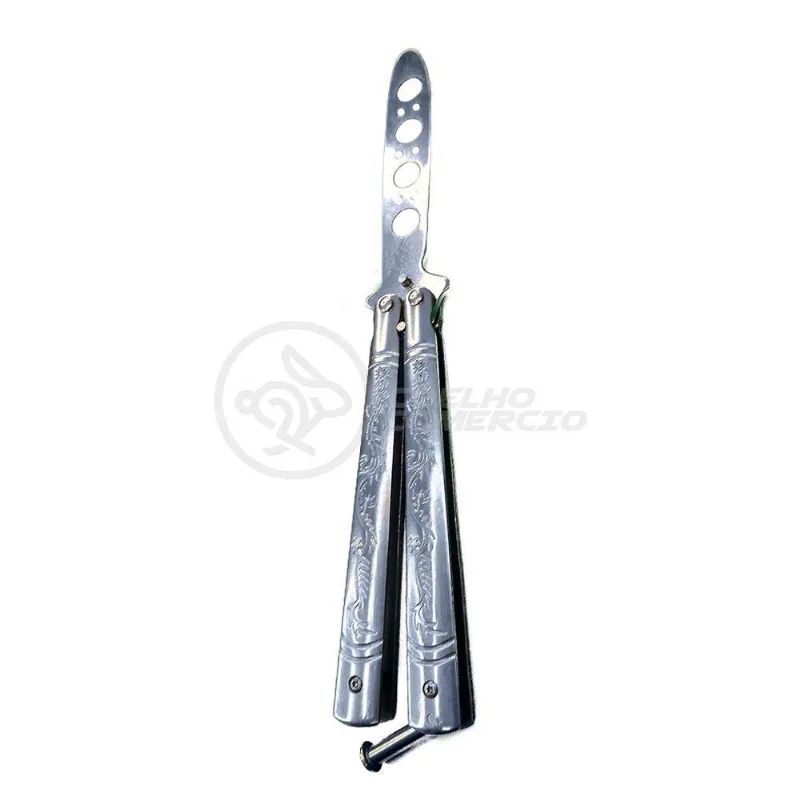 Knife Silver Butterfly Prata Borboleta Dobrável De Aço