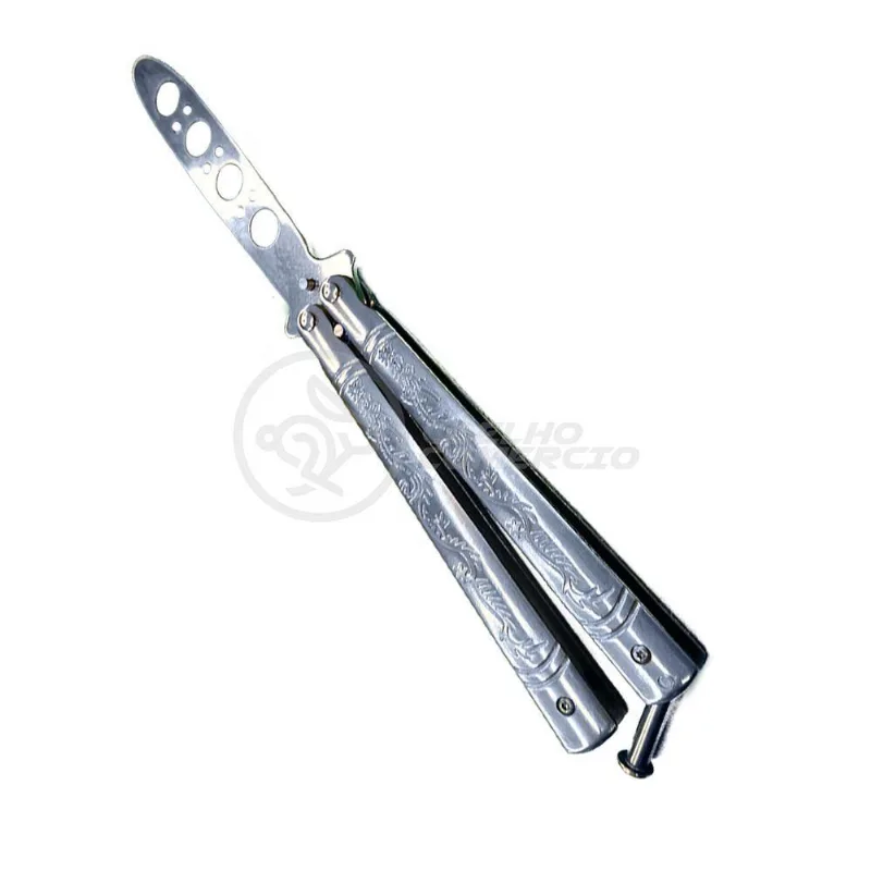Knife Silver Butterfly Prata Borboleta Dobrável De Aço