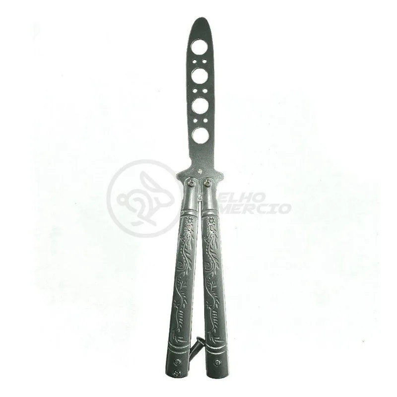 Knife Silver Butterfly Prata Borboleta Dobrável De Aço