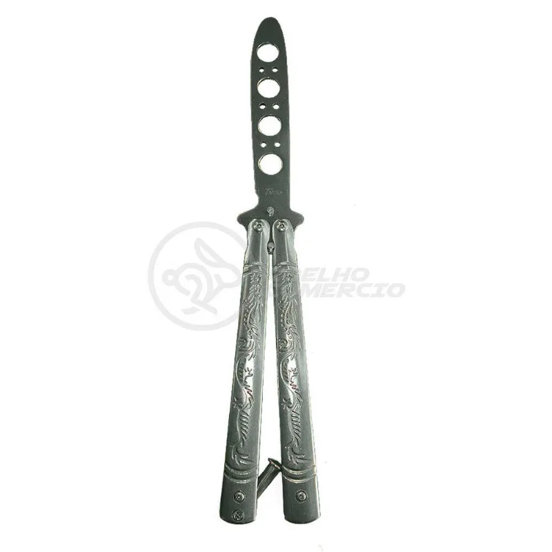 Knife Silver Butterfly Prata Borboleta Dobrável De Aço