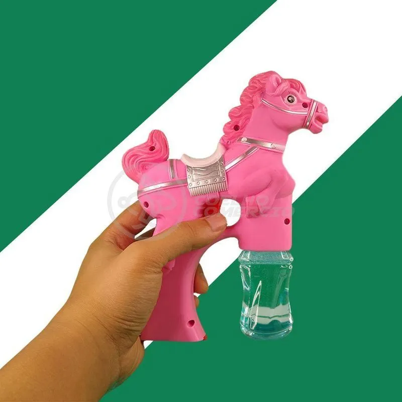 Cavalo Bolhudo Elétrica Pop Tik Tok Lança Bolhas Sabão Rosa