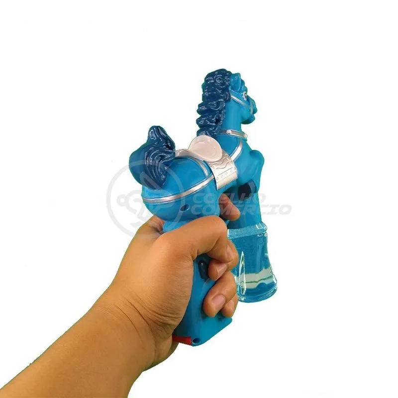 Cavalo Pop Tik Tok Lança Bolhas Sabão Mágica Azul 13
