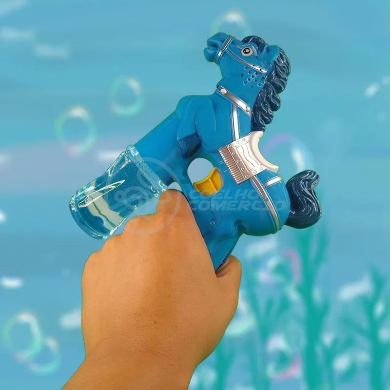 Cavalo Bolhudo Pop Tik Tok Lança Bolhas Sabão Azul 39