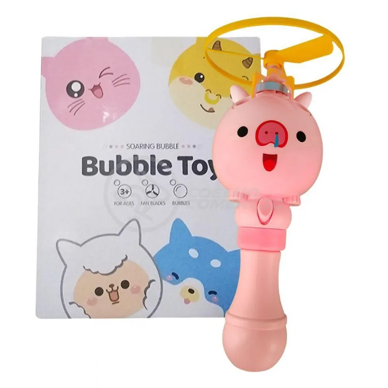 Máquina Bolhas Bubble Voador Haste Animados Porco Rosa 19