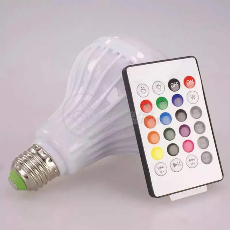 Lâmpada Led 12W E27 Rgb Colorida Com Caixa De Som