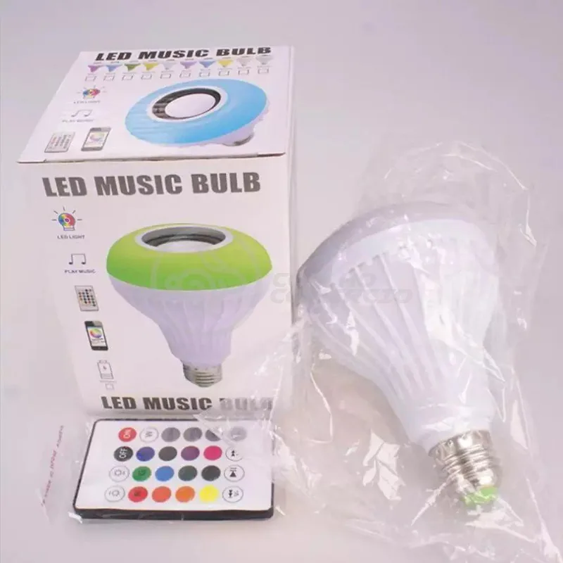 Lâmpada Led 12W E27 Rgb Colorida Com Caixa De Som