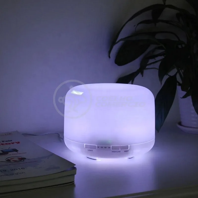 Aromatizador Umidificador Difusor Eletrônico Ambiente Desing Minimalista Luz de LED rgb 500ml