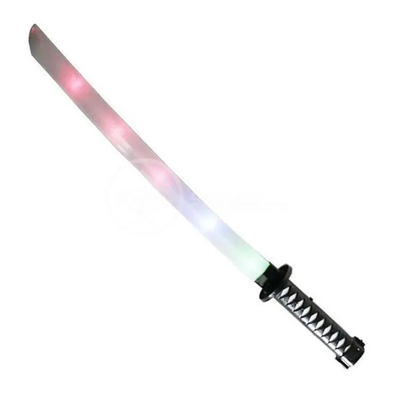 Espada Ninja Katana Samurai c/ Som E Luz à Pilha Preto