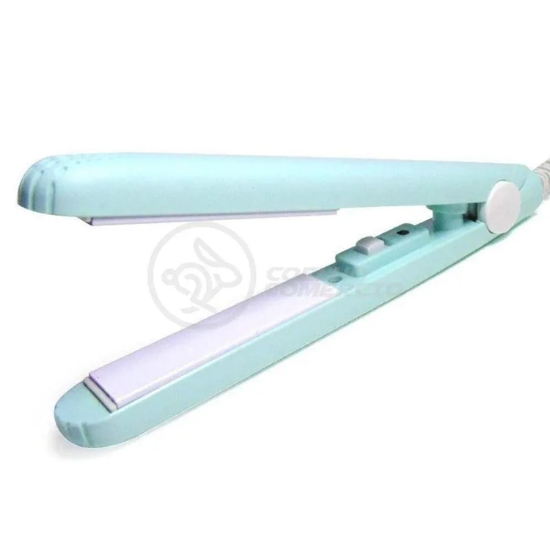 Mini Chapinha Prancha Portátil 17Cm Bivolt Profissional Azul Bivolt