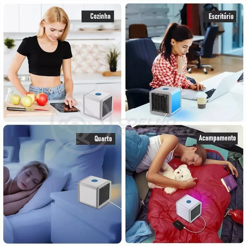 Mini Ar Condicionado Umidificador Portátil Air Cooler 3 Vel