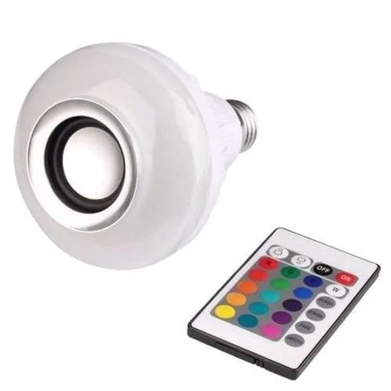 Lâmpada Led Caixa De Som Bluetooth Musical Com Controle Rgb