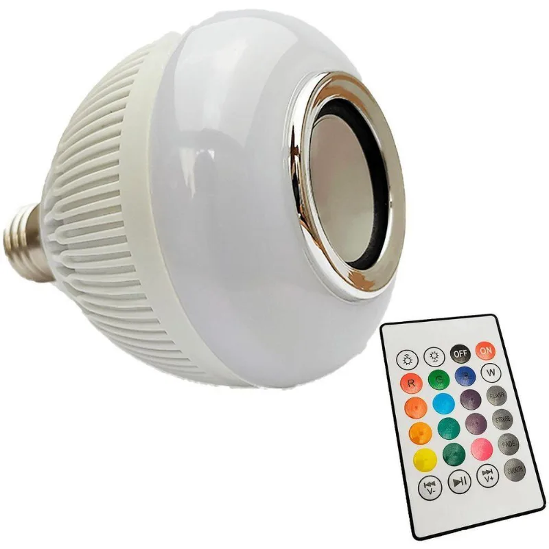 Lâmpada Caixa De Som Bluetooth Rgb Recarregável Musical