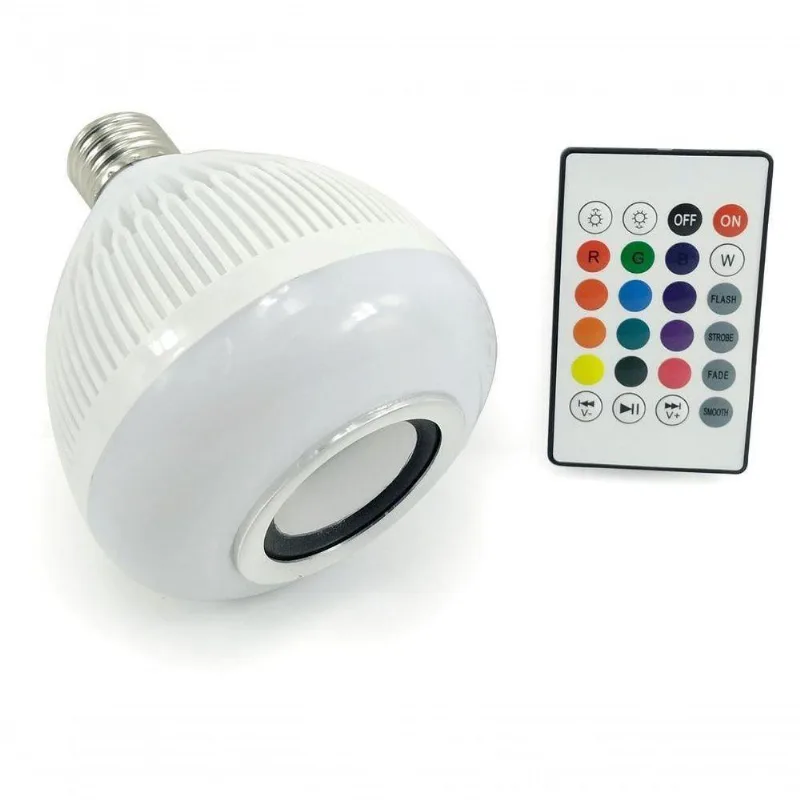 Lâmpada Led Rgb Musical Bluetooth 3W Com Alto Falante