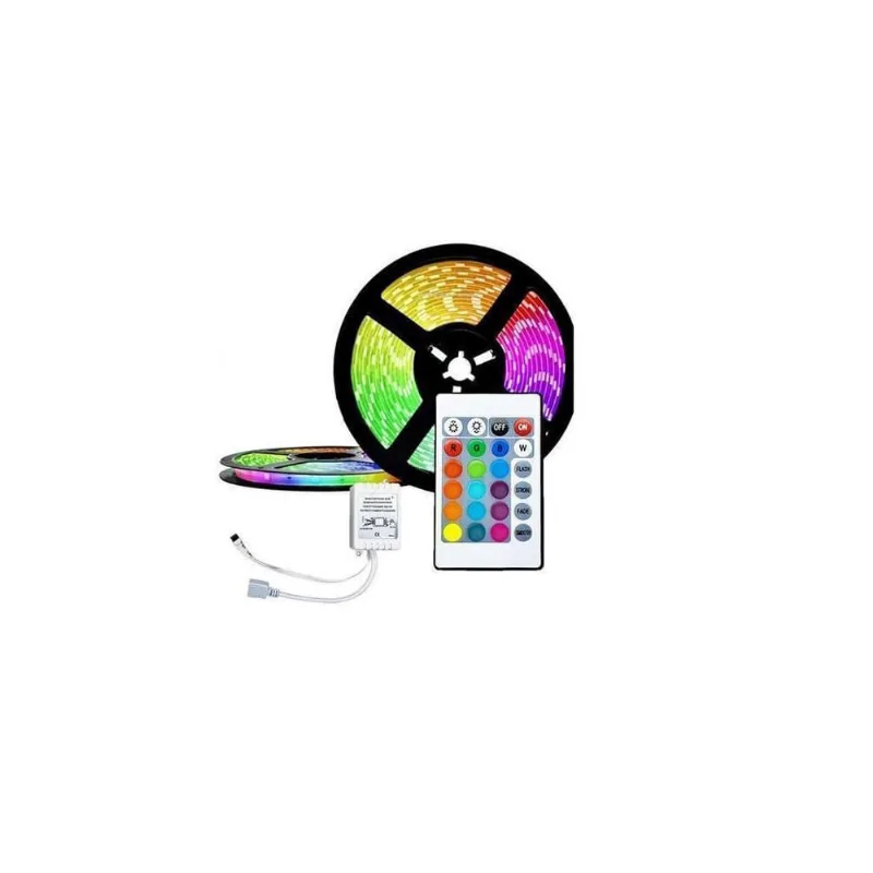 Tira De Led Fita 5 Metros Com Controle 60 Leds Rgb