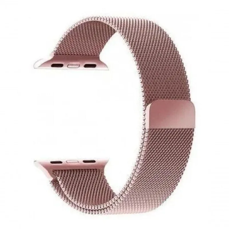 Pulseira Milanese Aço Compativel Applewatch - Rosa Claro