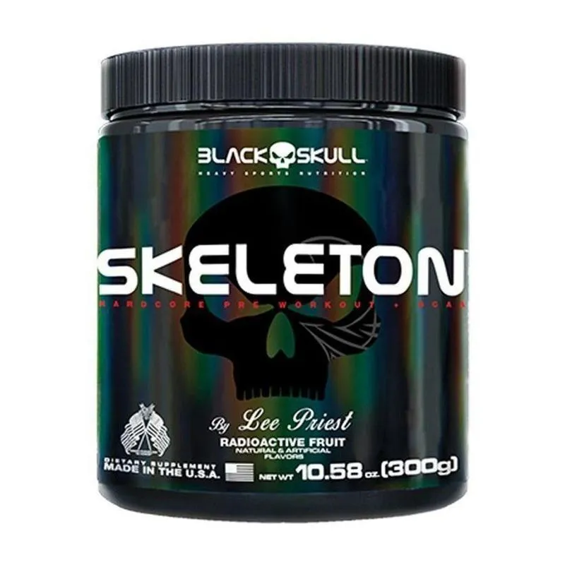 Pré Treino Skeleton 300g - Black Skull
