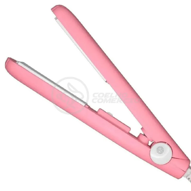 Mini Chapinha Prancha 17Cm Bivolt 110|220V Profissional Rosa Bivolt