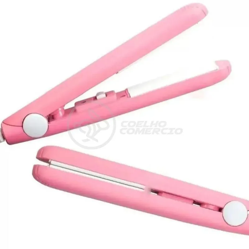 Mini Chapinha Prancha 17Cm Bivolt 110|220V Profissional Rosa Bivolt