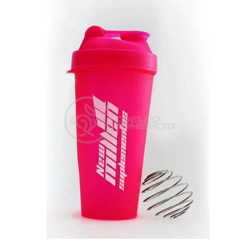 Coqueteleira Rosa - New Millen Nutrição Shaker Garrafa Feminina Gliter Esportiva Dia Dos Namorados