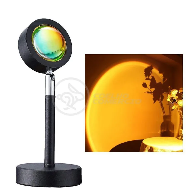 Mini Ring Light Sunset Projetor Lâmpada Usb