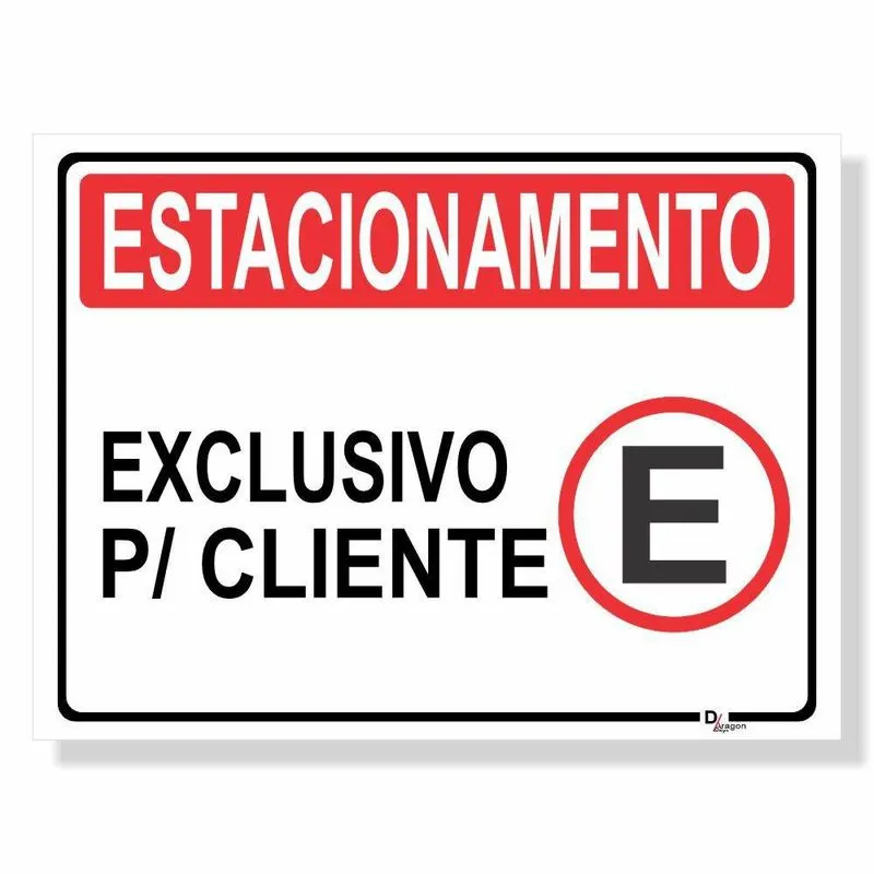 Placa De Sinalização Estacionamento Clientes - Ps2mm 15x20cm